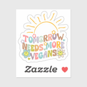 Cute Morgondagens behov av fler Vegans, Retro Klistermärken