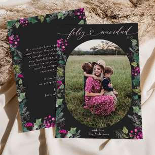 Cute Mörk Feliz Navidad Julkort