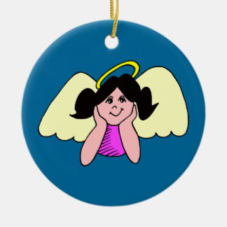 Cute Mörk Hjärtat Girl-julängel Julgransprydnad Keramik