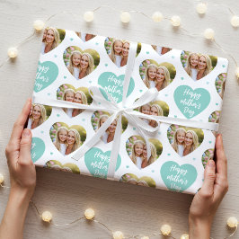 Cute Mors dag 6 Photo Mamma Kärlek Hearts Mint Presentpapper