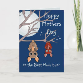 Cute Mors dag Hanging Fladdermus-mappat gratulatio Kort