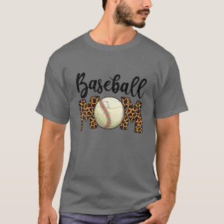 Cute Mors dag Leopard Baseball Mamma Mamma Kvinnor T Shirt