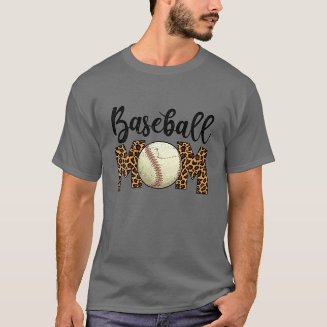Cute Mors dag Leopard Baseball Mamma Mamma Kvinnor T Shirt (Framsida)