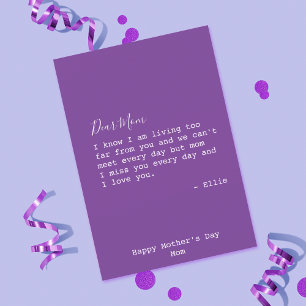 Cute Mors dag saknade henne Kort