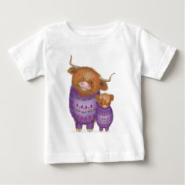Cute morsa & baby Highland cokänns T-shirt