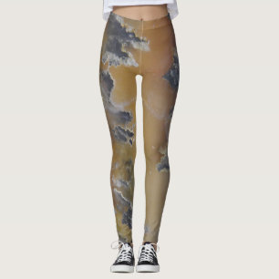 Cute Mossy Agate Flame Natural Sten Designade Leggings