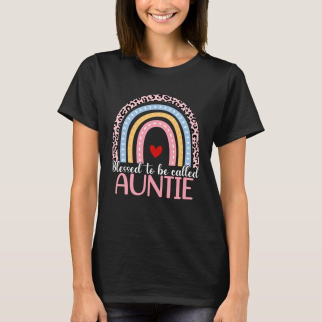 Cute Mother s Day Blessed To Be Called Auntie Rain T Shirt (Framsida)