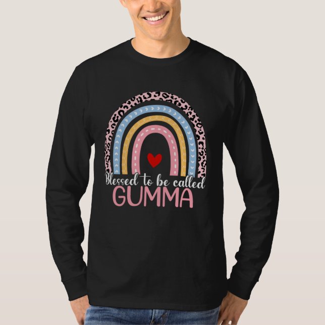 Cute Mother s Day Blessed To Be Called Gumma Rainb T Shirt (Framsida)