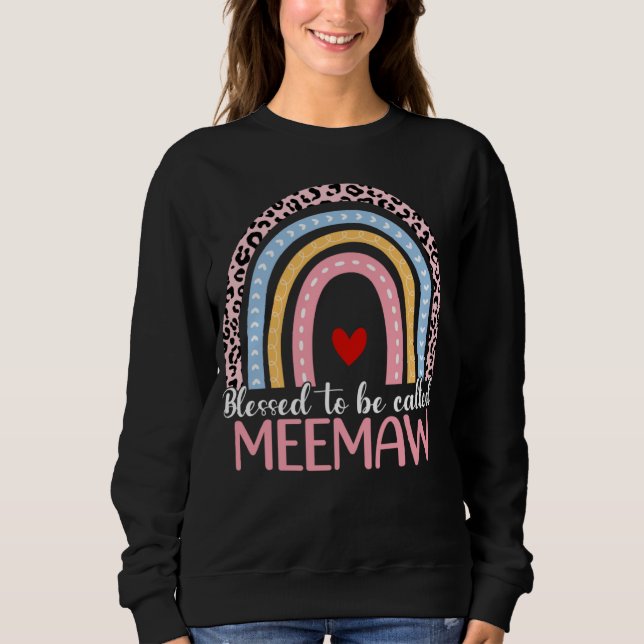 Cute Mother s Day Blessed To Be Called Meemaw Rain T Shirt (Framsida)