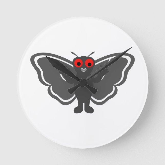 Cute Mothman Rund Klocka (Framsida)
