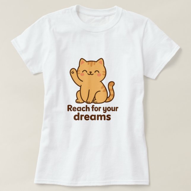 Cute Motivational Cat | Kawaii Positive Vibes T-Sh T Shirt (Design framsida)
