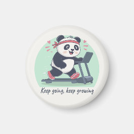 Cute Motivational Panda på Treadmill Magnet