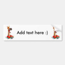 Cute Motorized Tecknad Horse Bumper Sticker