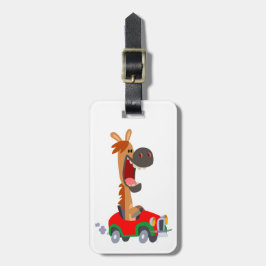 Cute Motorized Tecknad Horse Luggage Tag Bagagebricka