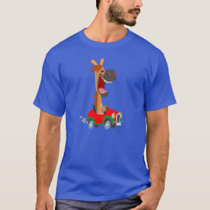 Cute Motorized Tecknad Horse T-Shirt