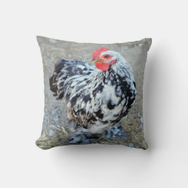 Cute Mottled Bantam Cochin Chicken Pillow Kudde