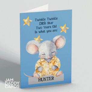Cute Mouse 2:a födelsedagskortet Helgkort
