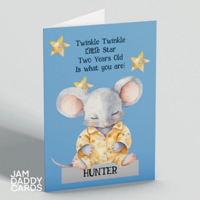 Cute Mouse 2:a födelsedagskortet Helgkort (Skapare uppladdad)
