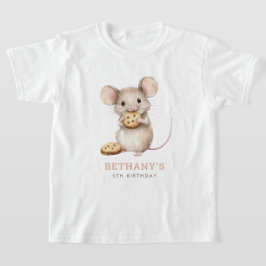 Cute Mouse and Cookies 5th Birthday Party T Shirt