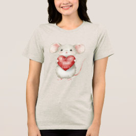 Cute Mouse Animal Heart T Shirt