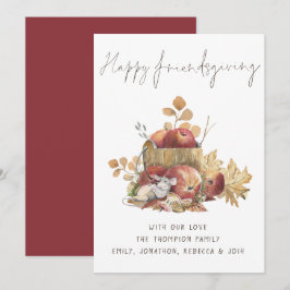 Cute Mouse Apples Foliage Lycklig Friendsgiving