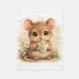 Cute Mouse Coffee Blanket – Kawaii Animal Fleecefilt