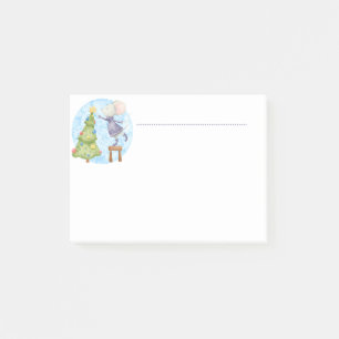 Cute Mouse Decorerar Roligten Julgran Post-it Block