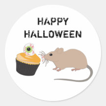Cute Mouse Eating Halloween Eyeball Cupaka