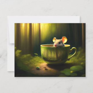 Cute Mouse gömmer i Tekopp Vykort