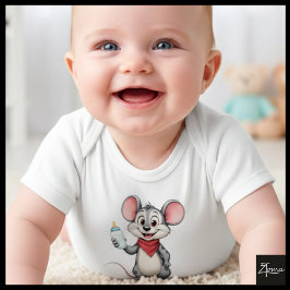 Cute Mouse Holding Mjölk Flaska T Shirt