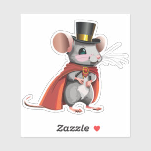 Cute Mouse i en borgmästare i ett lockmärke Klistermärken