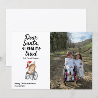 Cute Mouse in a Wheelchair Inclusive Christmas  Julkort