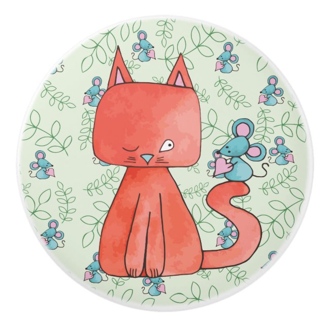 Cute Mouse Kärlek Kattunge Knopp (Framsidan)