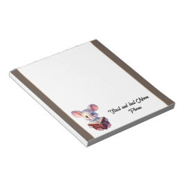 Cute Mouse med bok Anteckningsblock