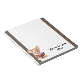 Cute Mouse med bok Anteckningsblock