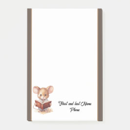 Cute Mouse med bok Post-it Block
