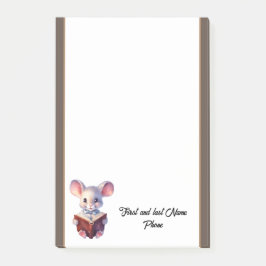 Cute Mouse med bok Post-it Block