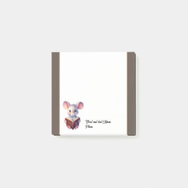 Cute Mouse med bok Post-it Block