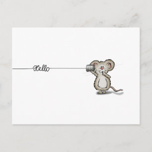 Cute Mouse med en kan mobil genom Skicka2Smiles Vykort
