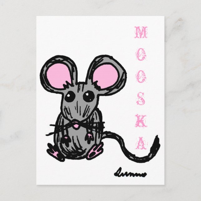 Cute Mouse Mooska vykort (Framsida)