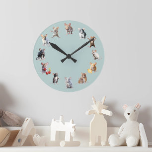 Cute Mouse Nursery Mice Rund Klocka