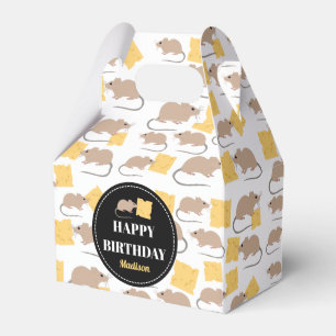 Cute Mouse Rodent Eating Cheese Birthday Presentaskar
