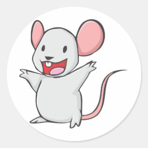 Cute Mouse Runt Klistermärke