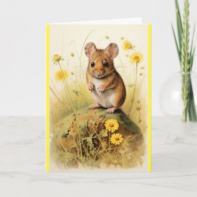 Cute Mouse saknar gratulationskort Kort (Framsida)