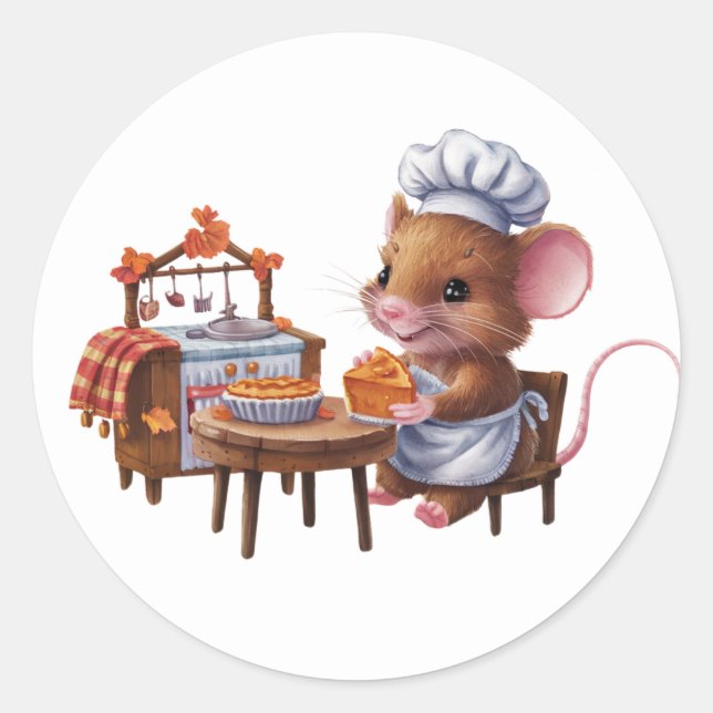 Cute Mouse Stickers Runt Klistermärke (Framsida)
