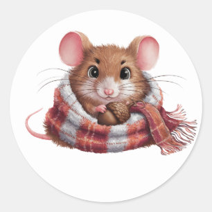 Cute Mouse Stickers Runt Klistermärke