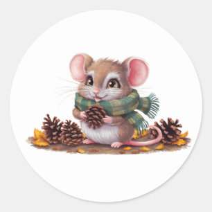 Cute Mouse Stickers Runt Klistermärke