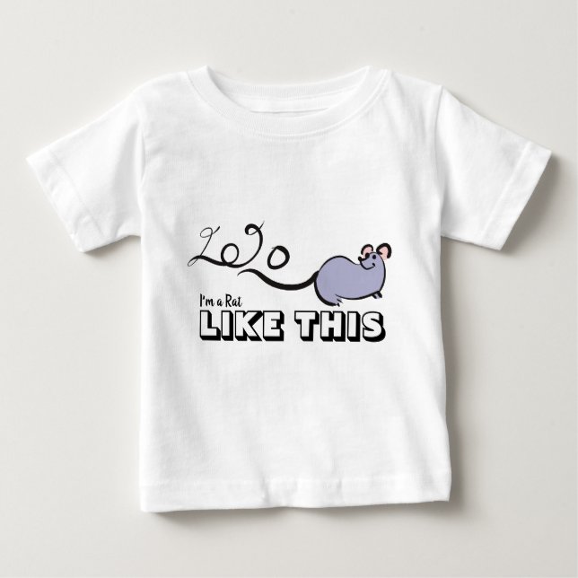 Cute Mouse Tecknad Lunar Råtta, nyår 2020 Baby 1 T Shirt (Framsida)