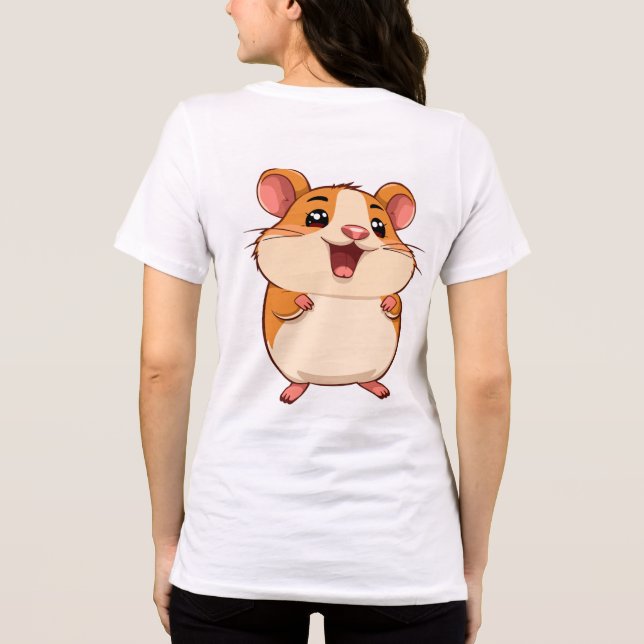 Cute Mouse Woman T-Shirt (Baksida)