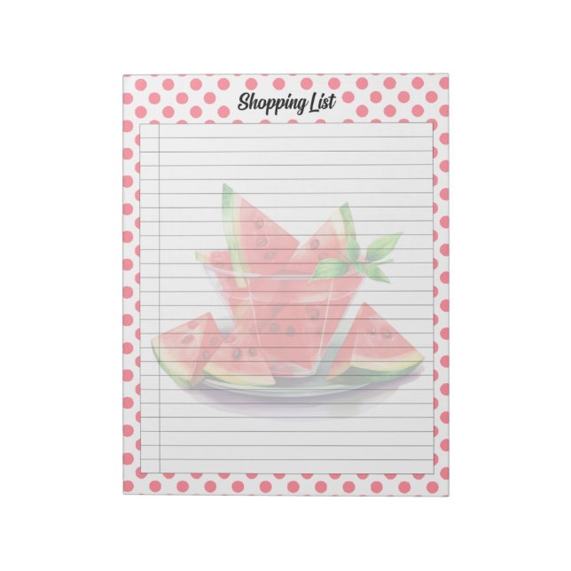 Cute Mouth Watering Watermelon Shopping List Anteckningsblock (Roterad)